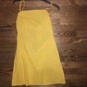 Princess Polly yellow tie back dress